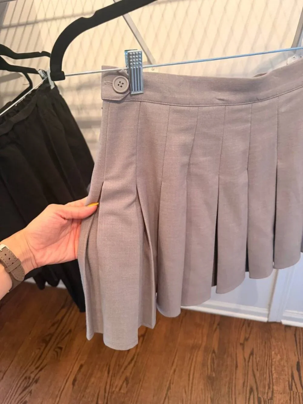 Abound Light Grey Pleated Tennis Mini Skirt